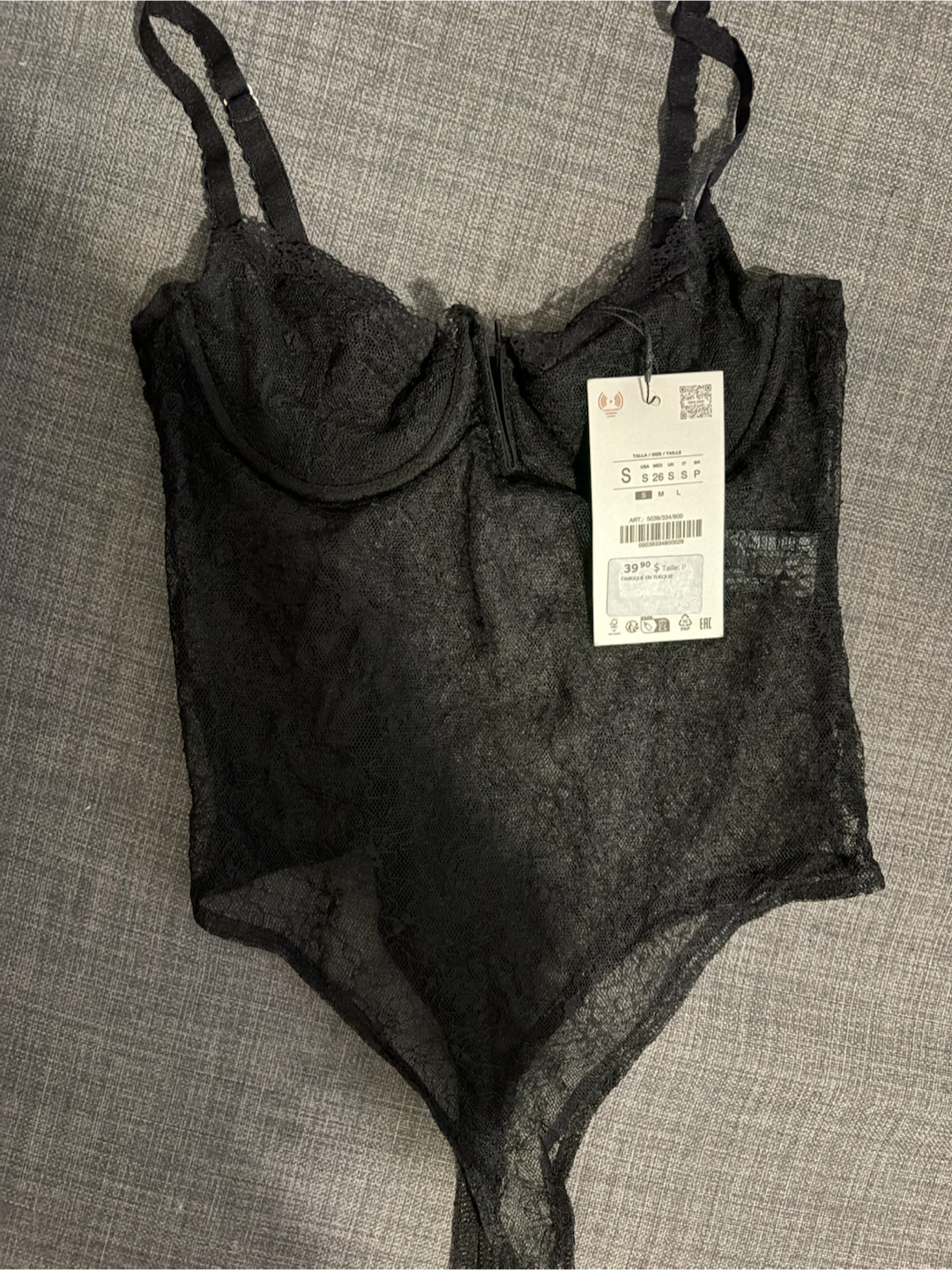 Zara Black Lace Teddy Bodysuit NWT size s - photo 4