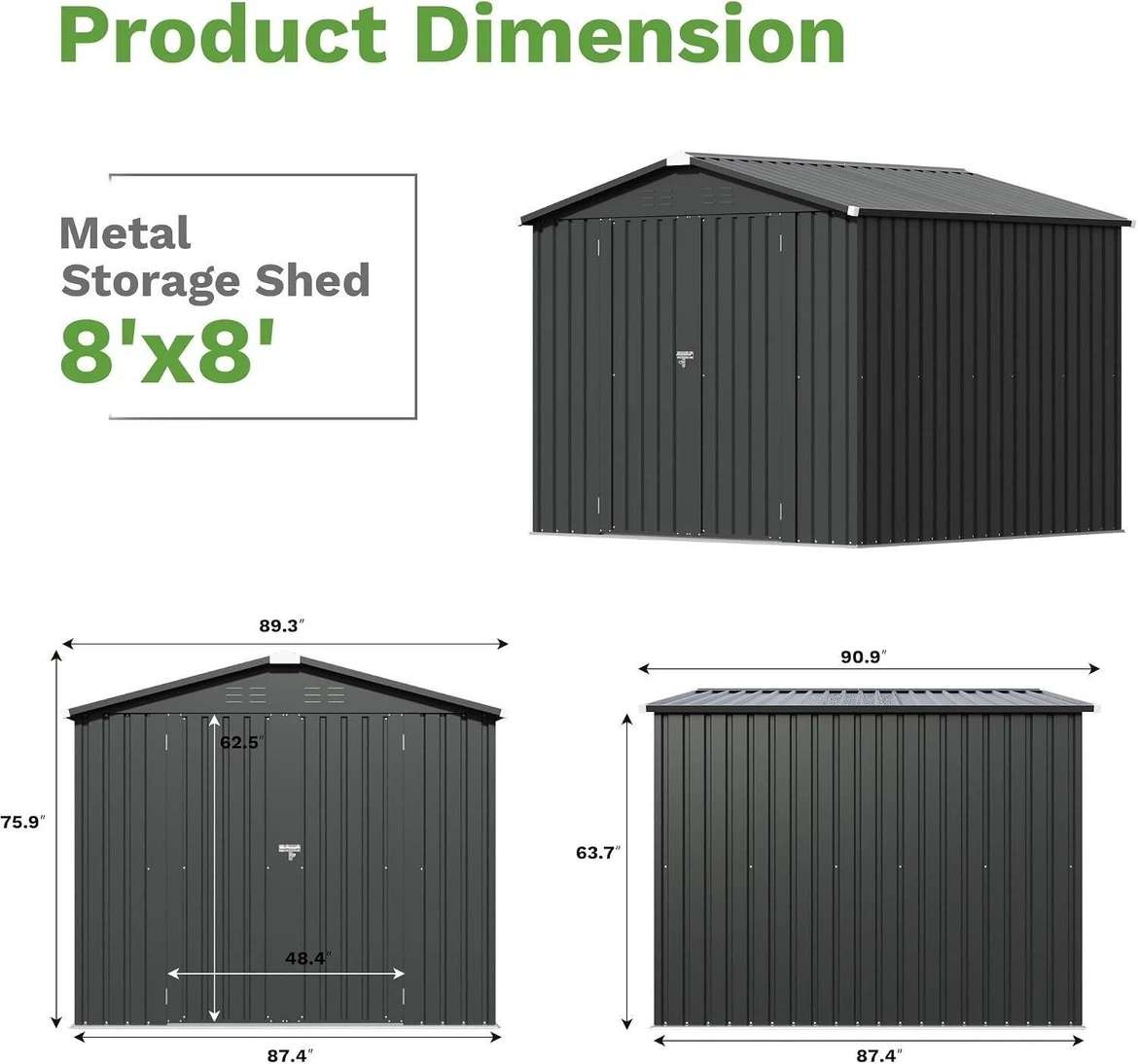8x8 metal storage shed - photo 2