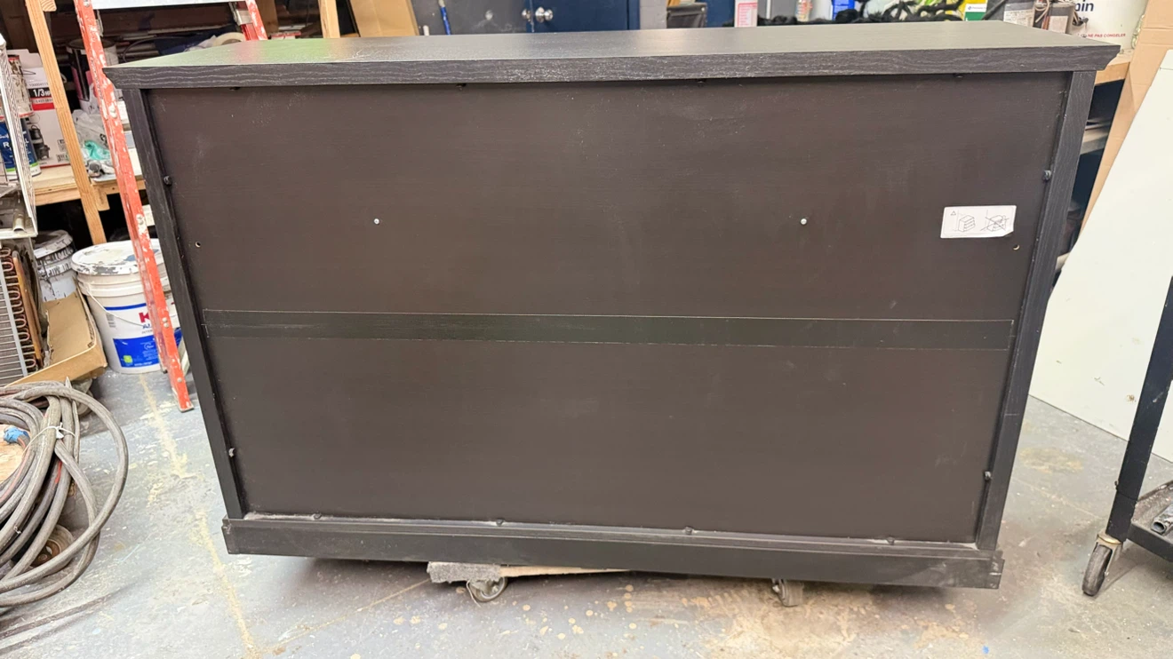 Black Wood Sideboard Cabinet with Glass Doors