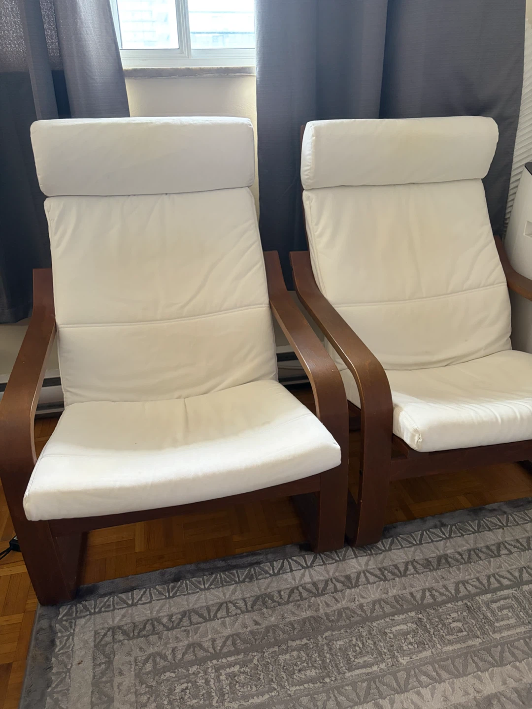 IKEA Poäng Armchairs (Set of 2) - Off White