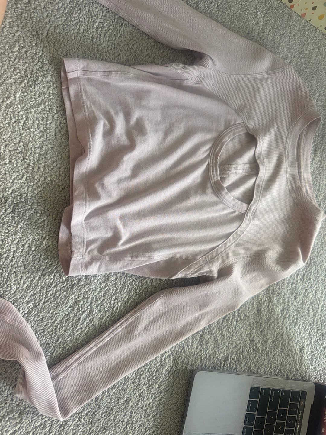 Lululemon Lavender Long Sleeve Cropped Top