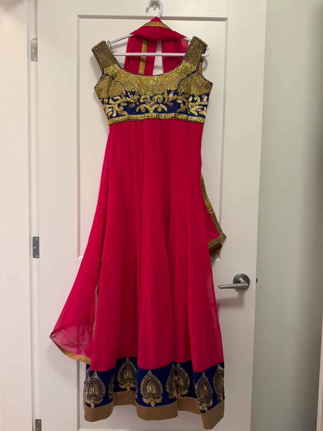 Pink Anarkali Suit with Gold Embellishments - photo 2