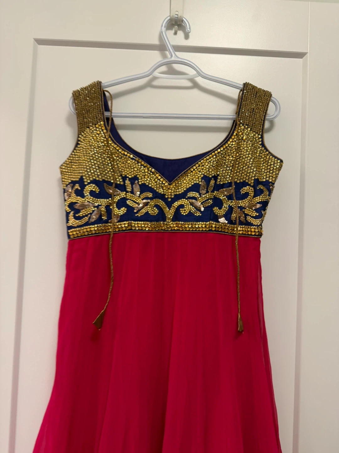 Pink Anarkali Suit with Gold Embellishments - photo 4