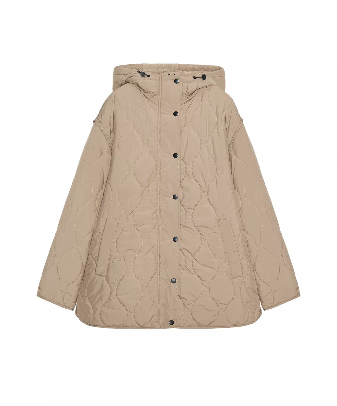 Zara water repellant Hooded Jacket - taupe brown