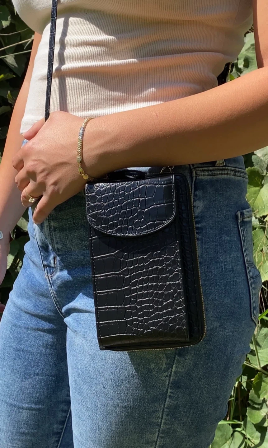 Tiny Big Bag Mae Crossbody Phone Bag - Black - photo 2