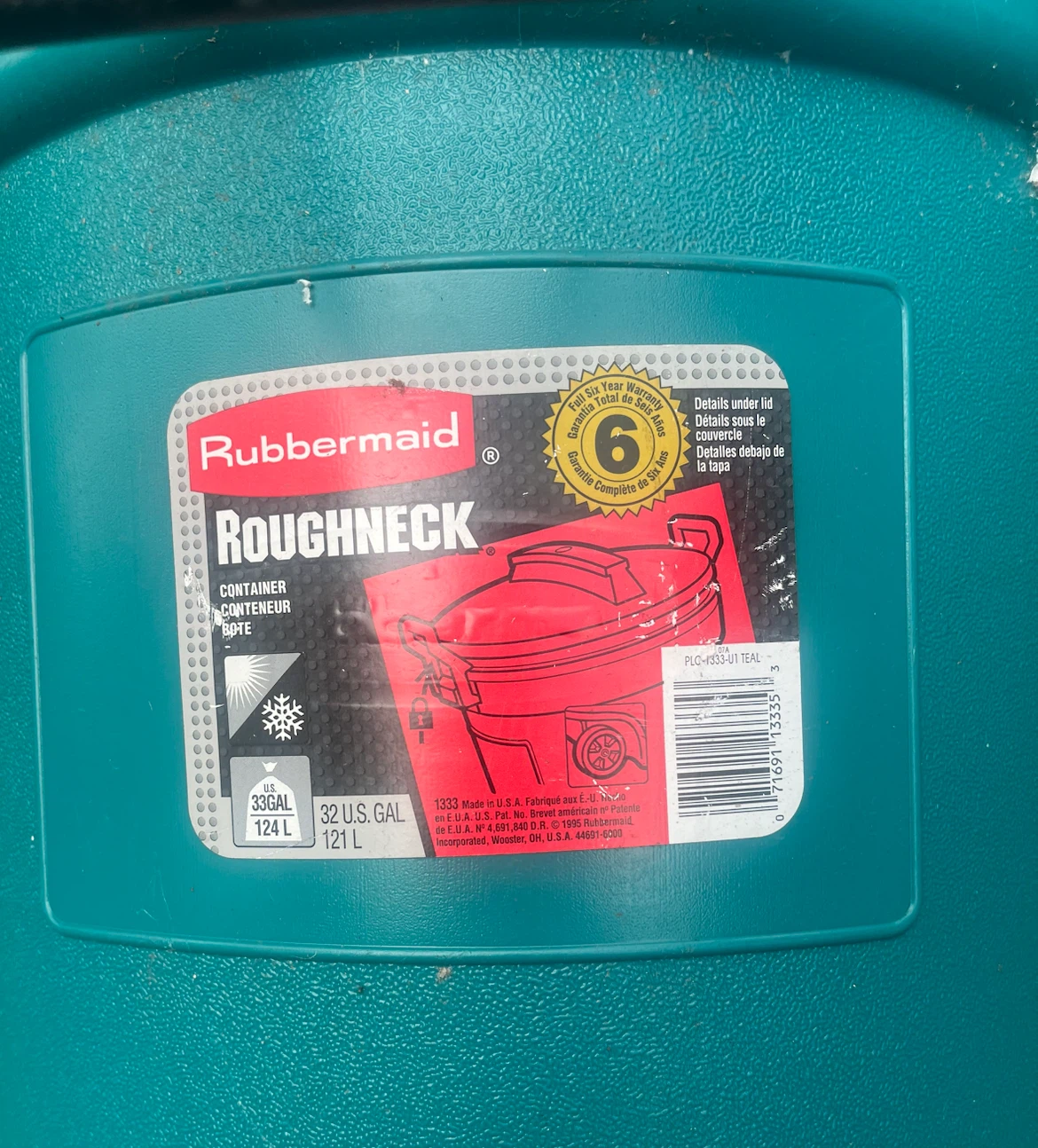 Rubbermaid ROUGHNECK 33 Gallon Container - photo 2