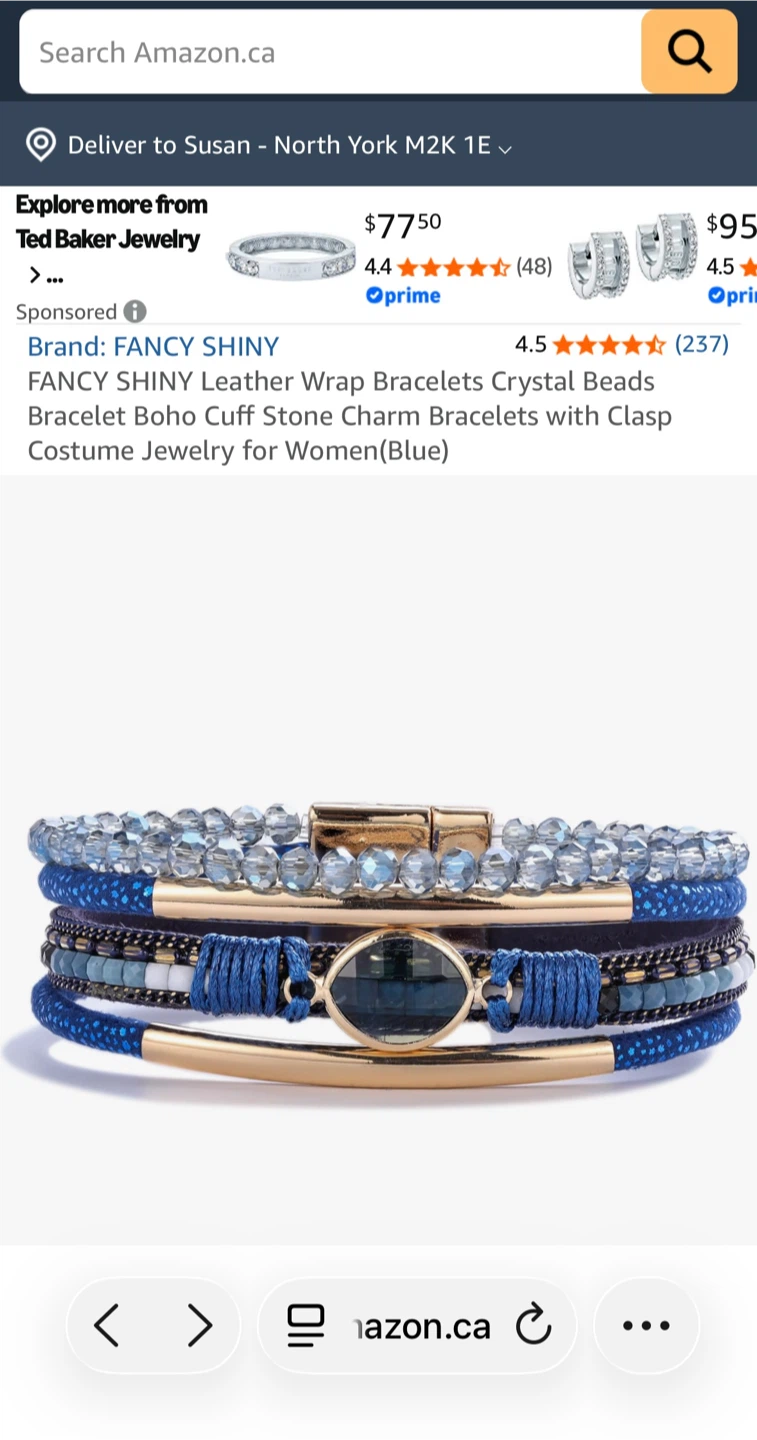 FANCY SHINY Leather Wrap Crystal Bracelet
