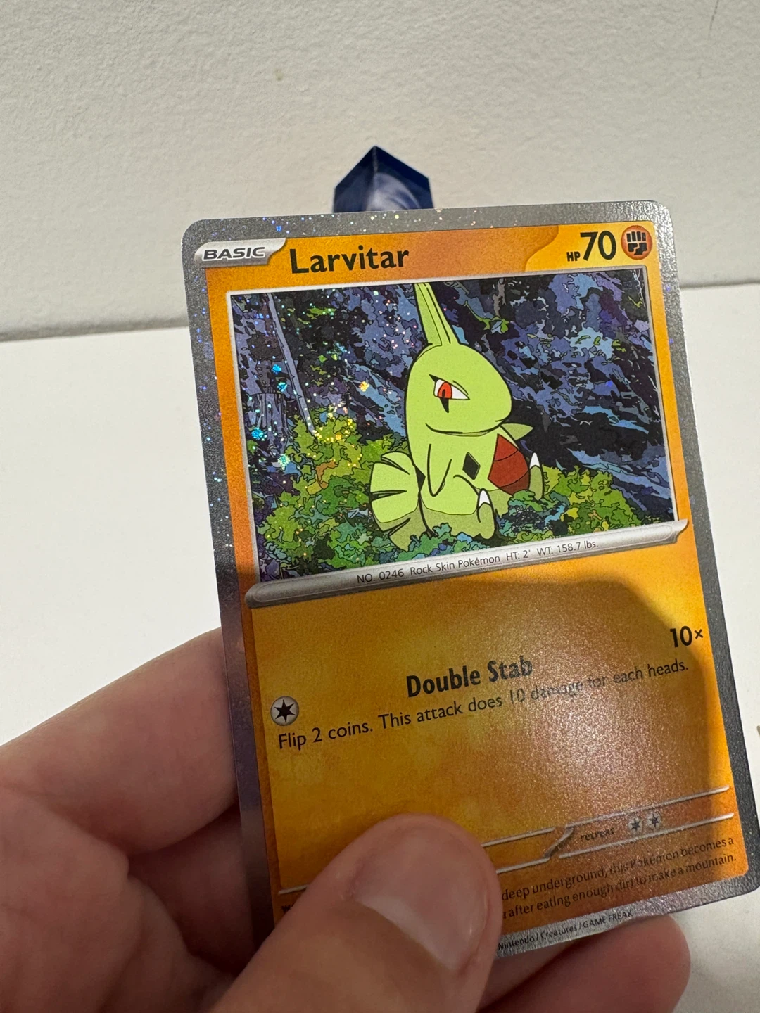 pokemon Larvitar cosmo holo with swirl 🌀