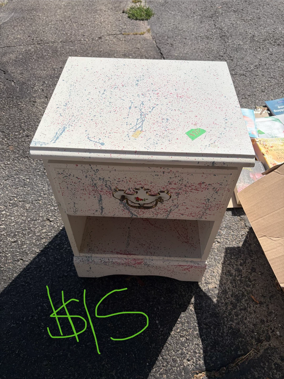 Painted Wooden Bedside Table