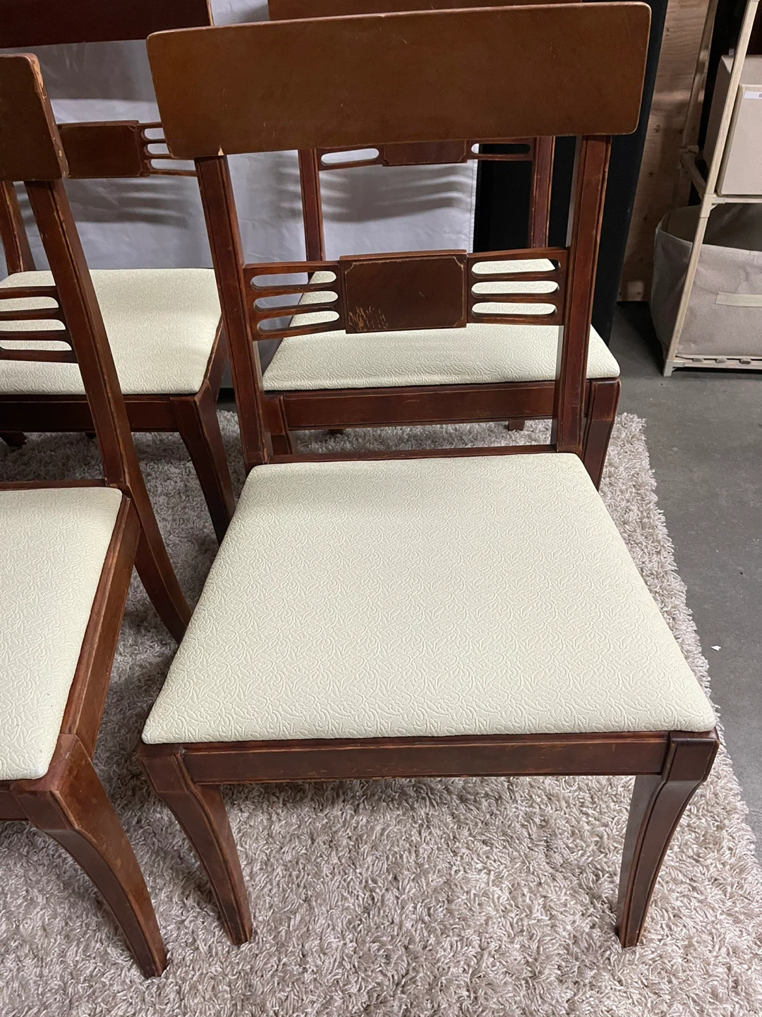 Set of 6 Vintage Wood Dining Chairs - photo 2