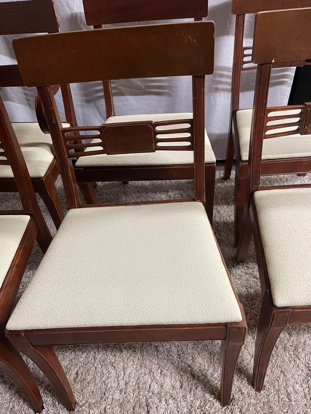 Set of 6 Vintage Wood Dining Chairs - photo 3