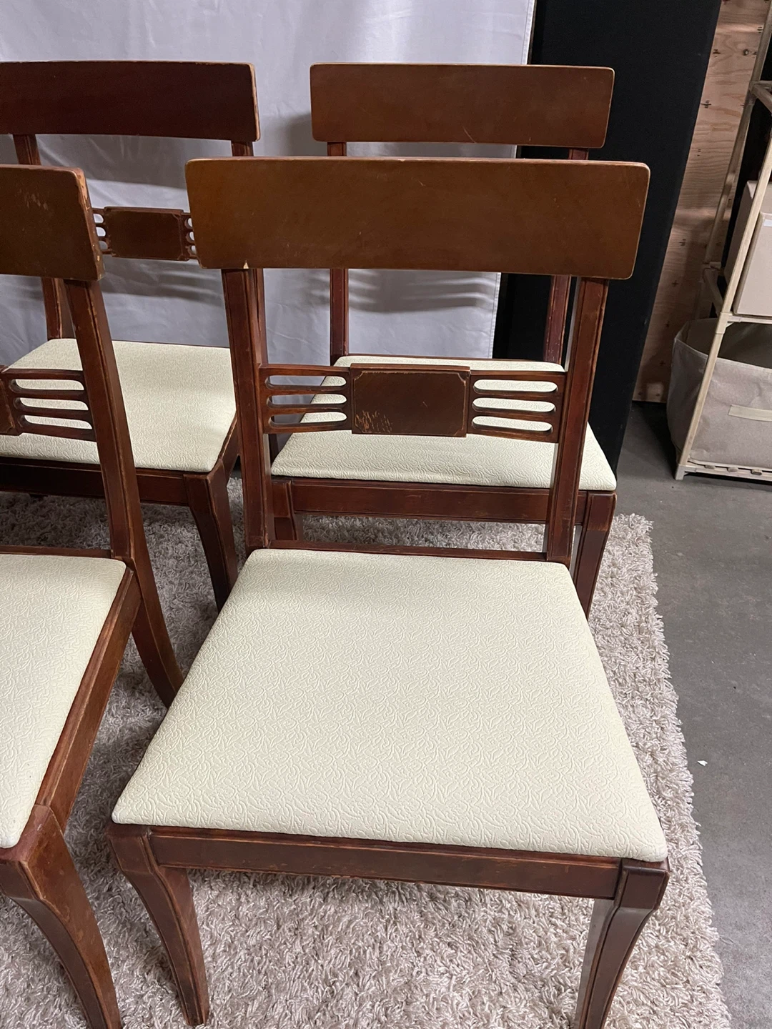 Set of 6 Vintage Wood Dining Chairs - photo 4