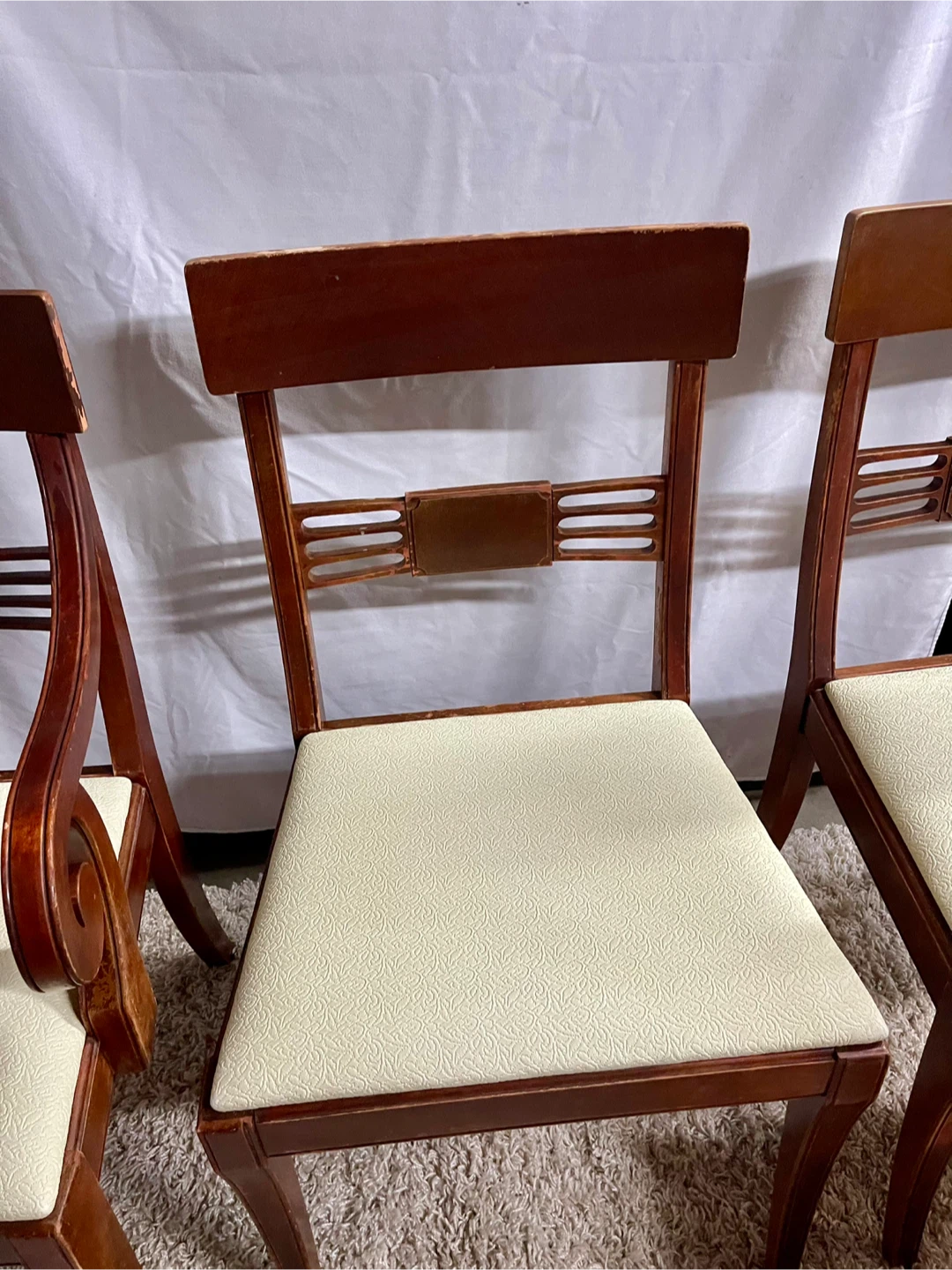Set of 6 Vintage Wood Dining Chairs - photo 5
