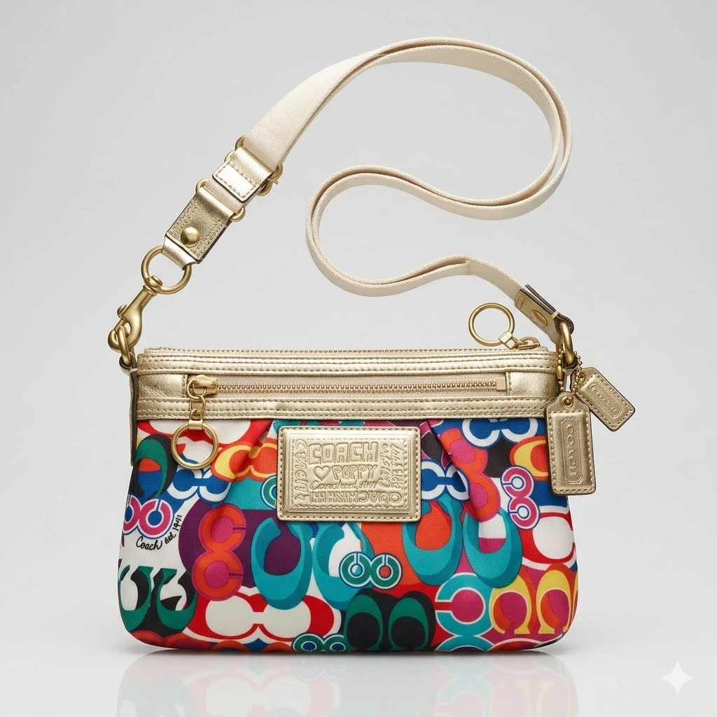 Coach Poppy Pop C Glam Graffiti Crossbody