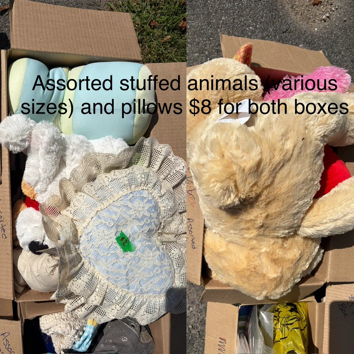 Assorted Stuffed Animals and Pillows