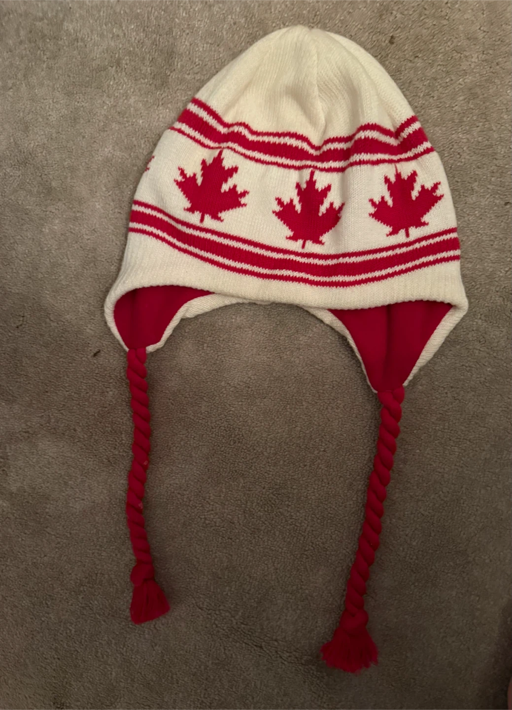 Canadian Olympic Team Earflap Winter Hat Beanie Maple Leaf HBC - photo 2