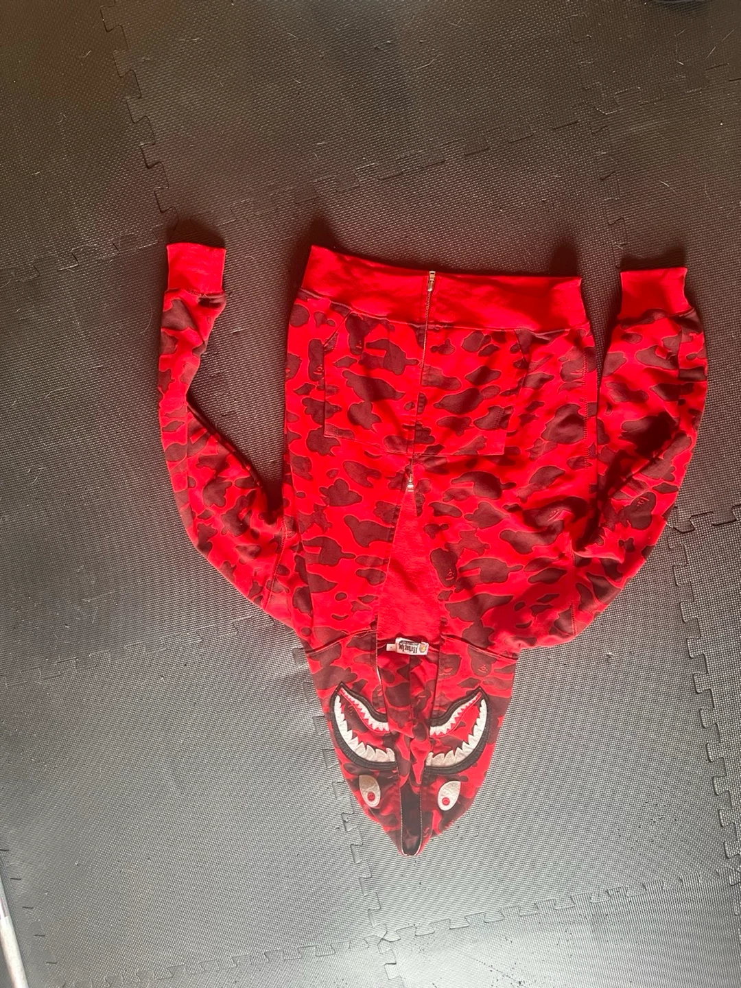 BAPE Full Zip Hoodie Red Camo Shark - photo 2