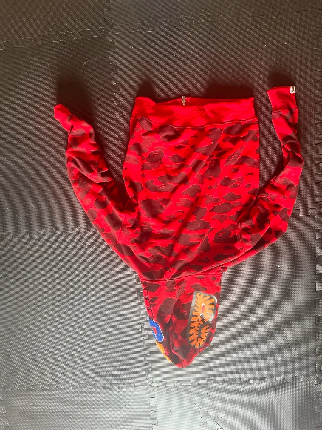 BAPE Full Zip Hoodie Red Camo Shark - photo 4