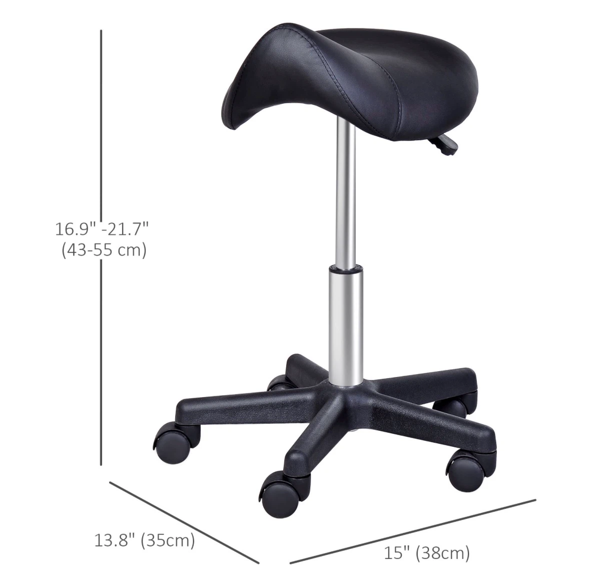 Black Saddle Stool Chair - photo 4