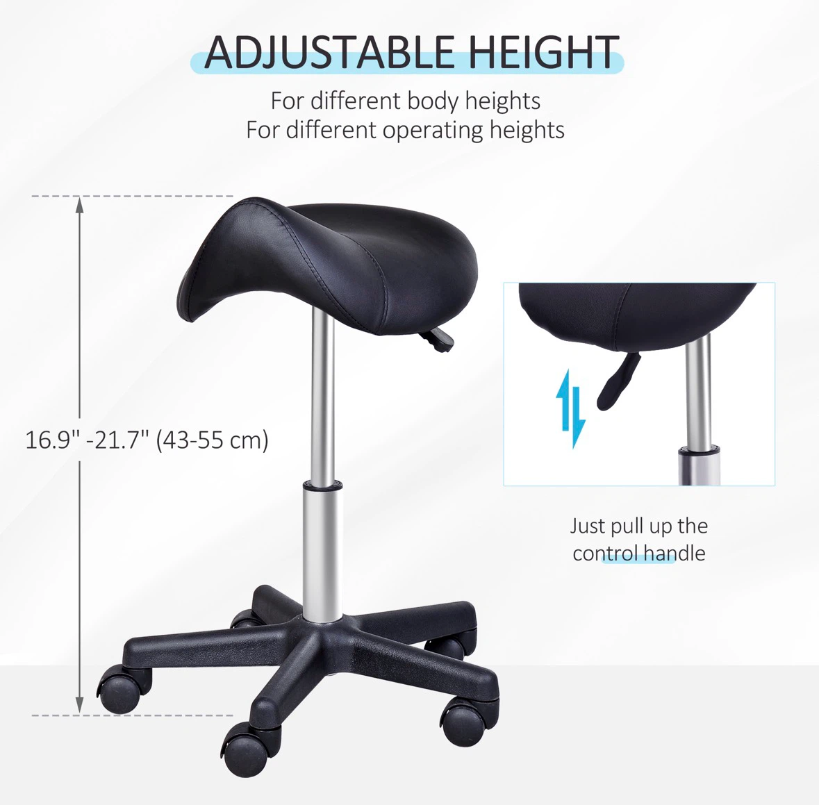 Black Saddle Stool Chair - photo 5