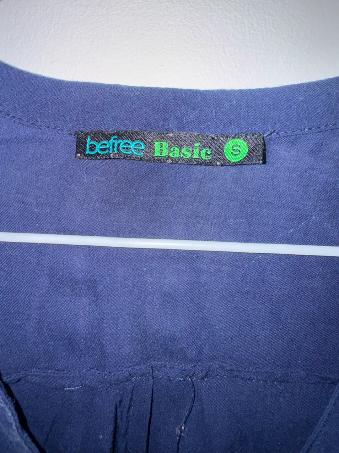 Befree Basic Navy Blue Button-Up Blouse - photo 2