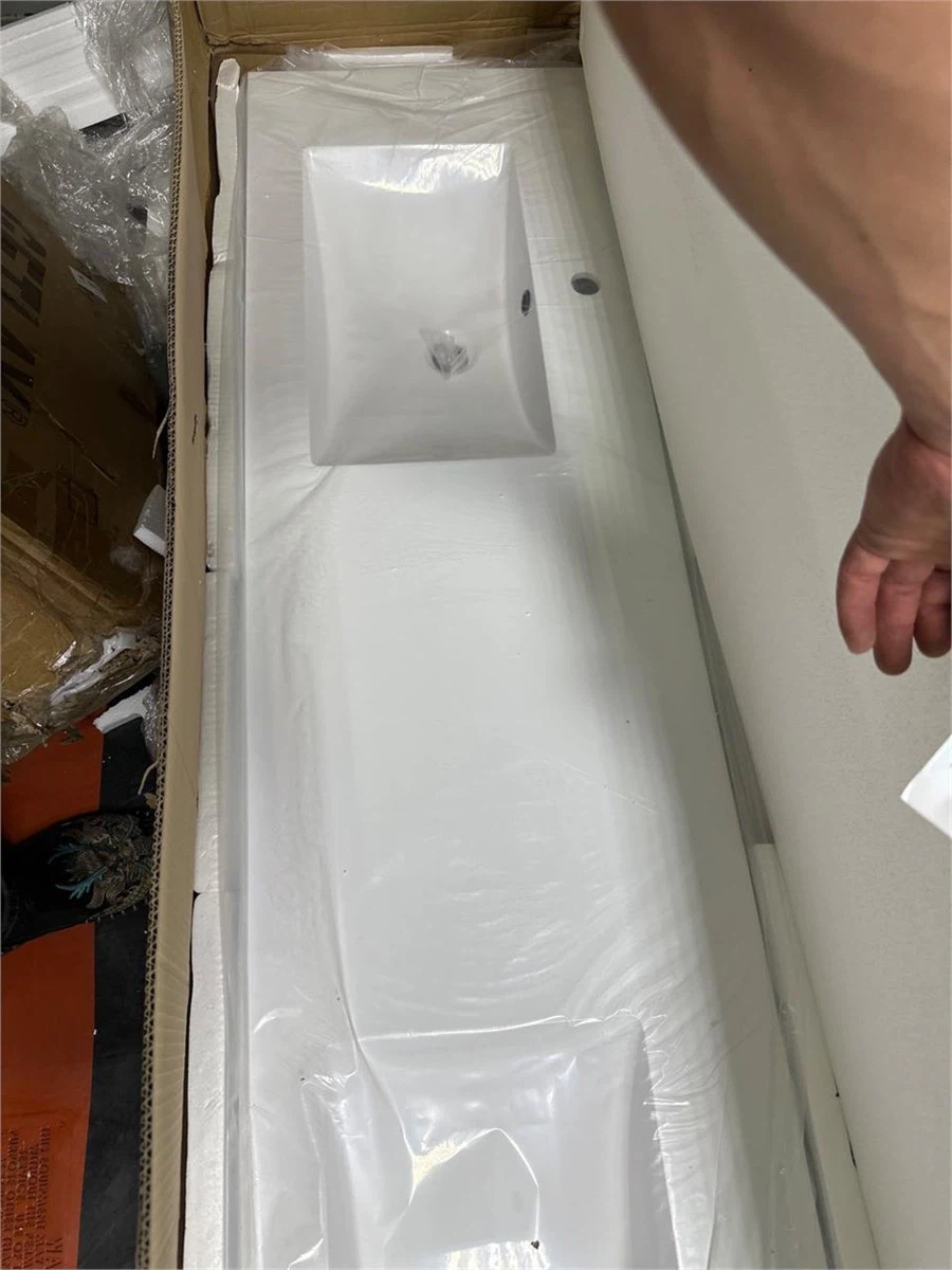 75” Brand New - Solid surface composite double sink vanity top - photo 3
