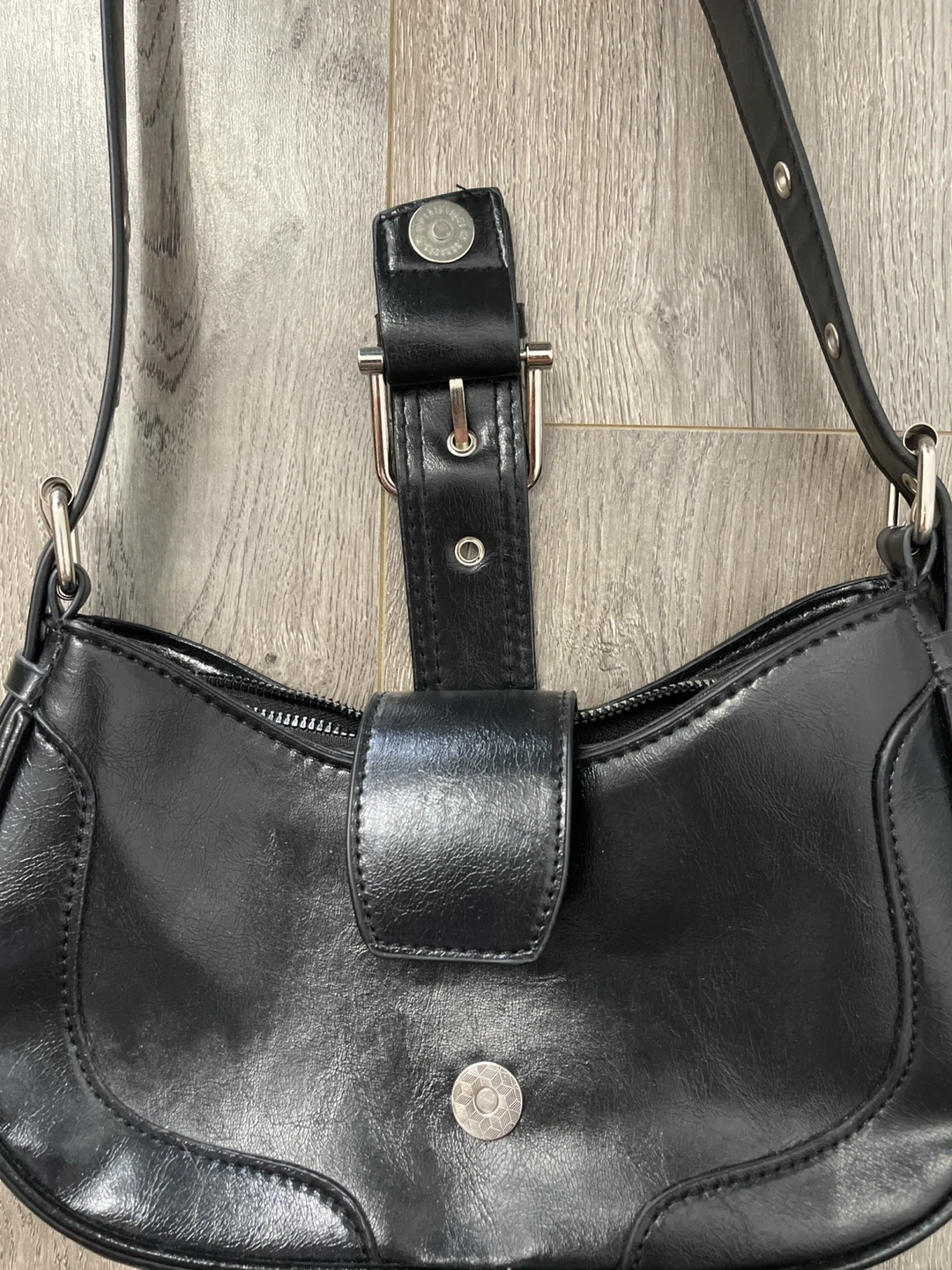 Black Buckle Shoulder Bag - photo 2