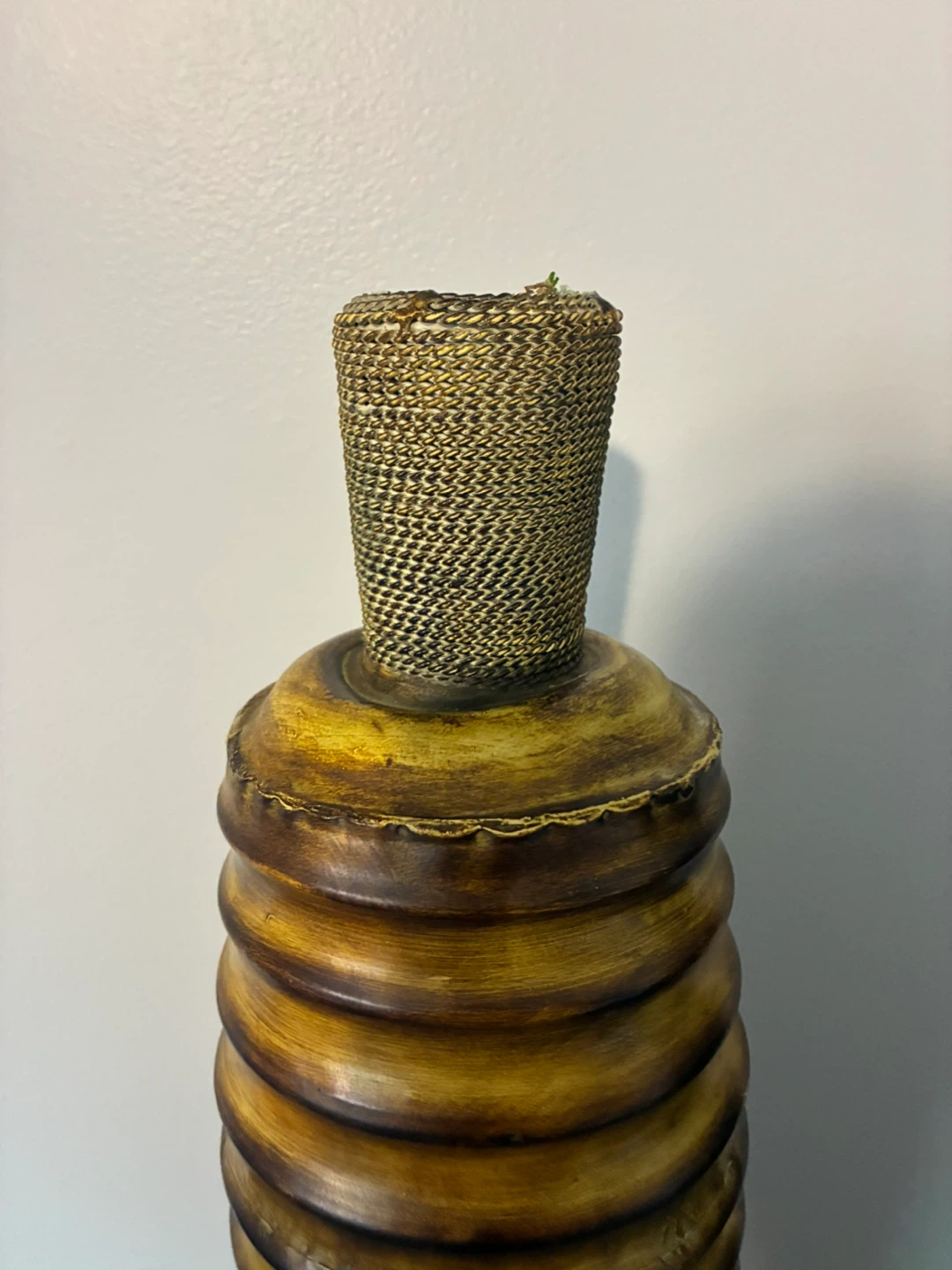 Tall Decorative Vase with Woven Top - photo 3