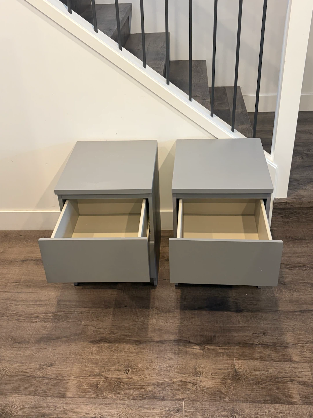 pair of IKEA nightstands in grey colour - photo 2
