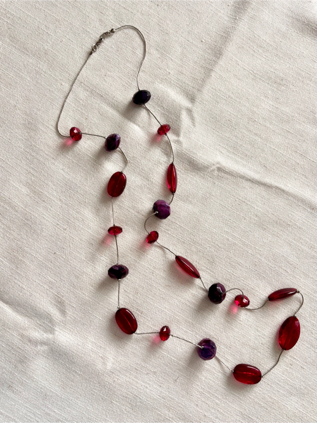 Red and Purple Bead Necklace