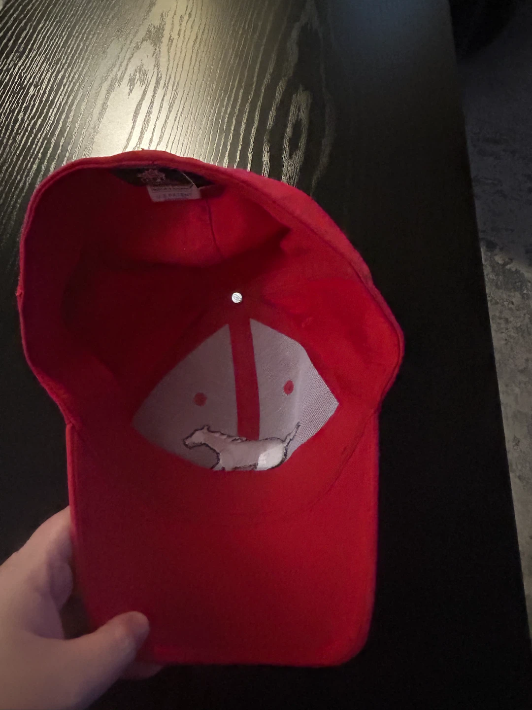 Red CFL Baseball Cap with Running Horse Logo - photo 4