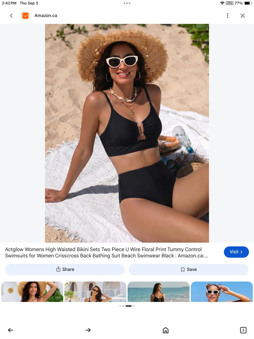 New High Waisted Two-Piece Bikini Size Small