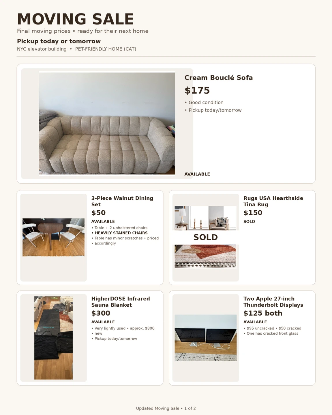 Moving Sale