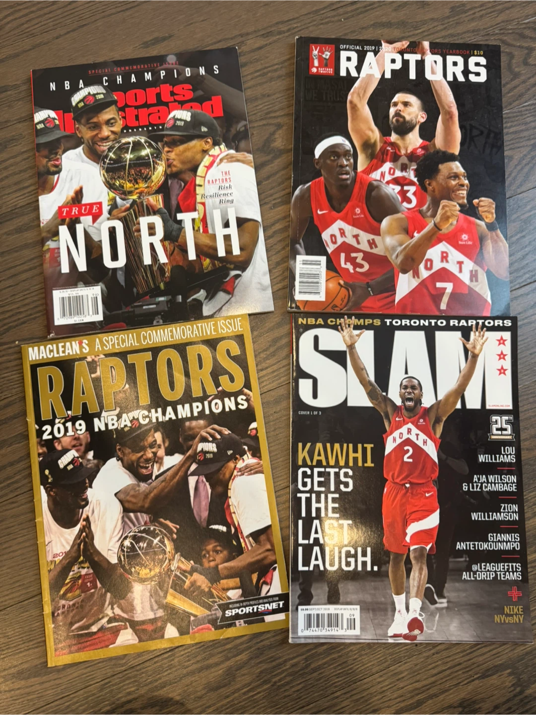 Set of 4 Toronto Raptors 2019 NBA Champions Magazines