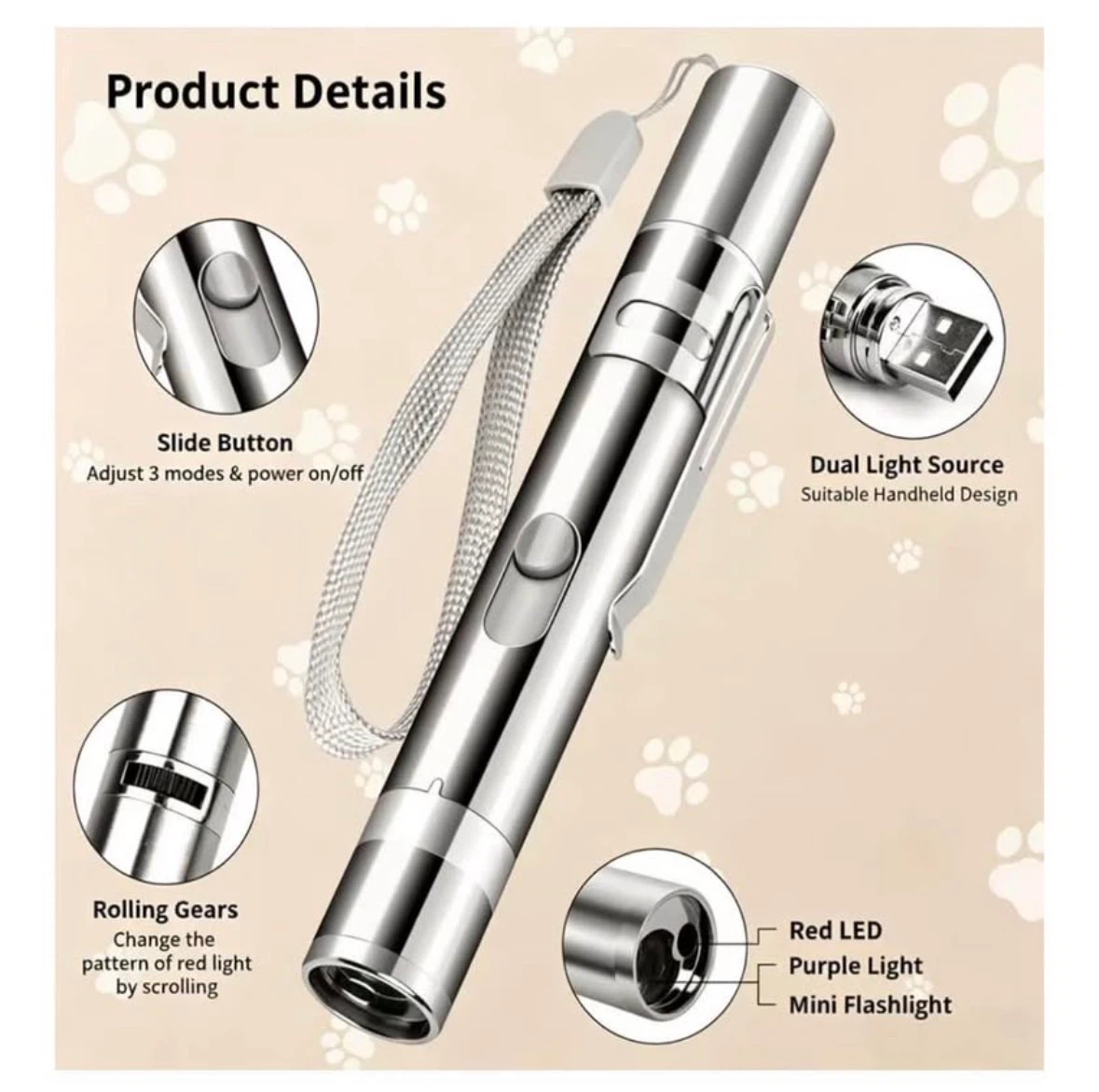 Interactive Cat Accessory USB Rechargeable 7 LED Patterns - photo 5
