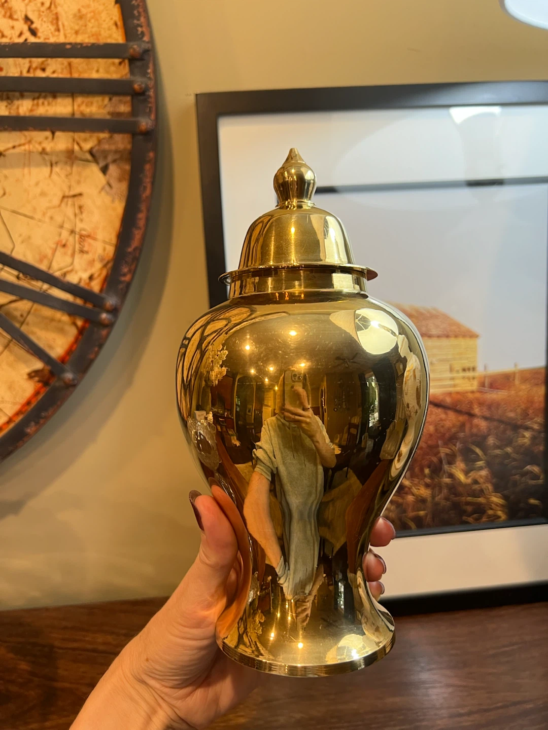 Vintage Brass Lidded Ginger Jar - photo 5