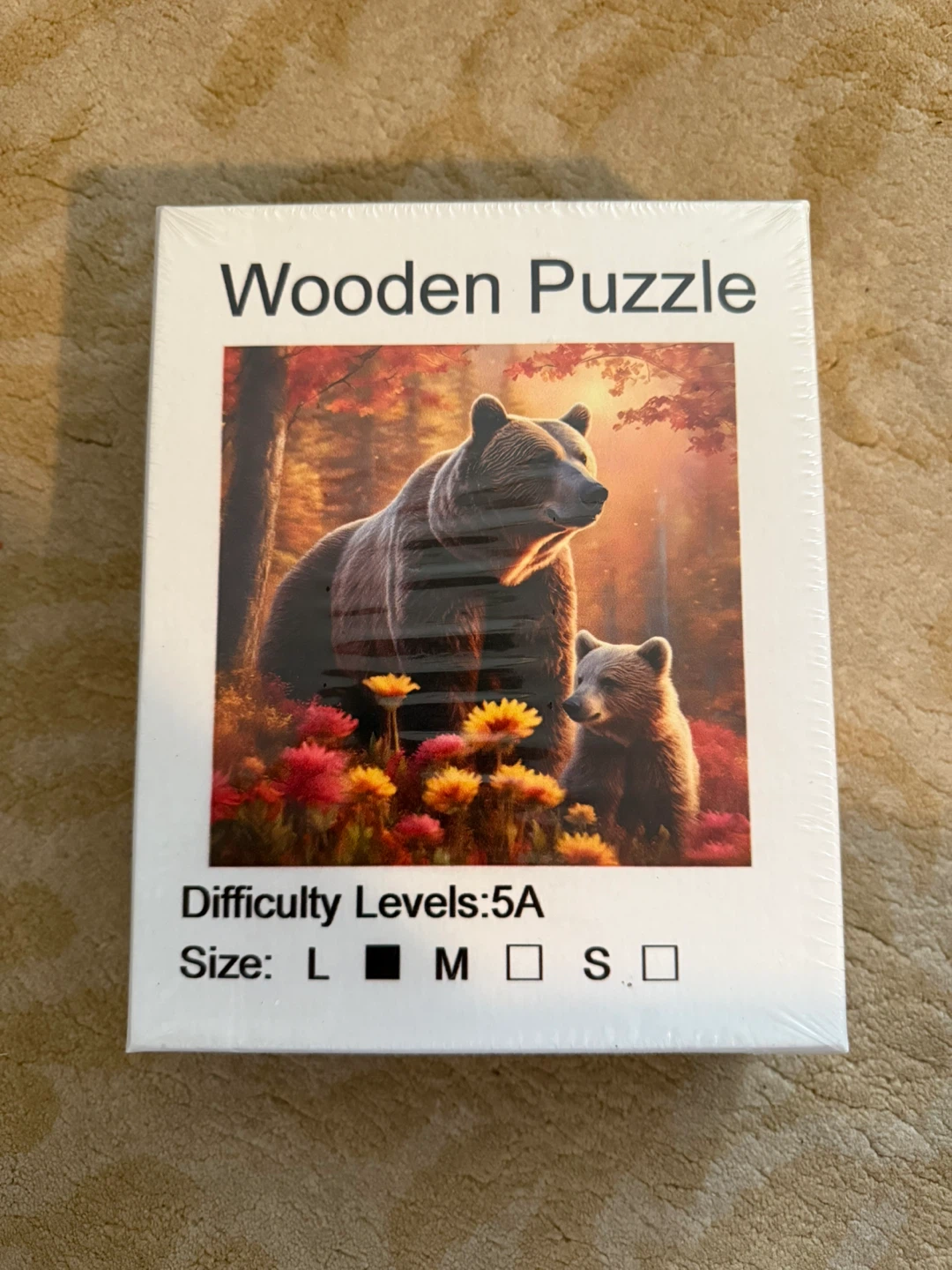 Bear Design Wooden Puzzle Large