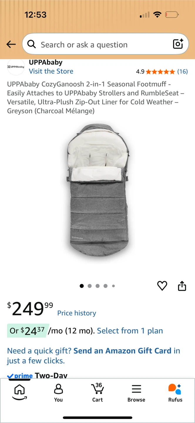 UPPAbaby CozyGanoosh Footmuff - Greyson - photo 3
