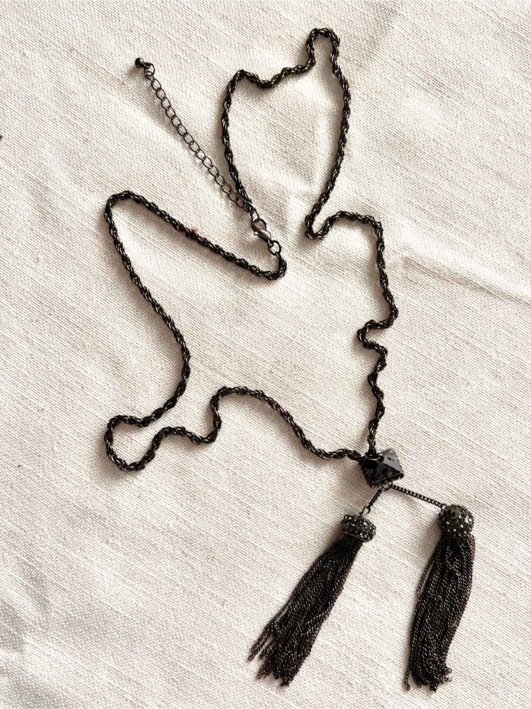 Black Tassel Pendant Necklace