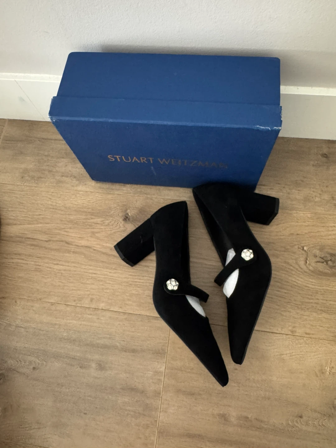 NEW  Suede Mary Jane Block Heels