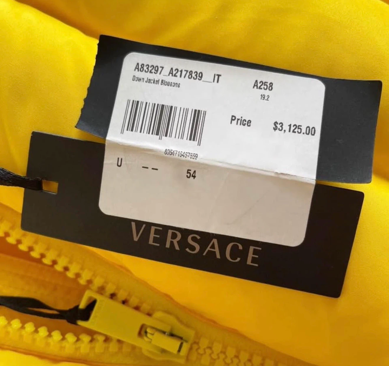 Versace Down Jacket - Yellow, Size 54 - photo 2
