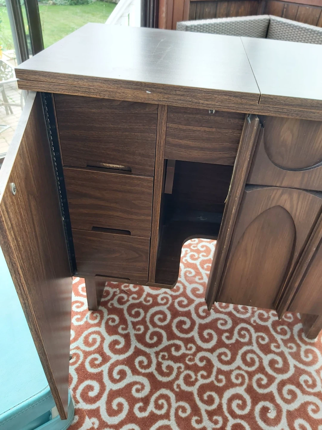 Vintage Mid-Century Sewing Cabinet - photo 2