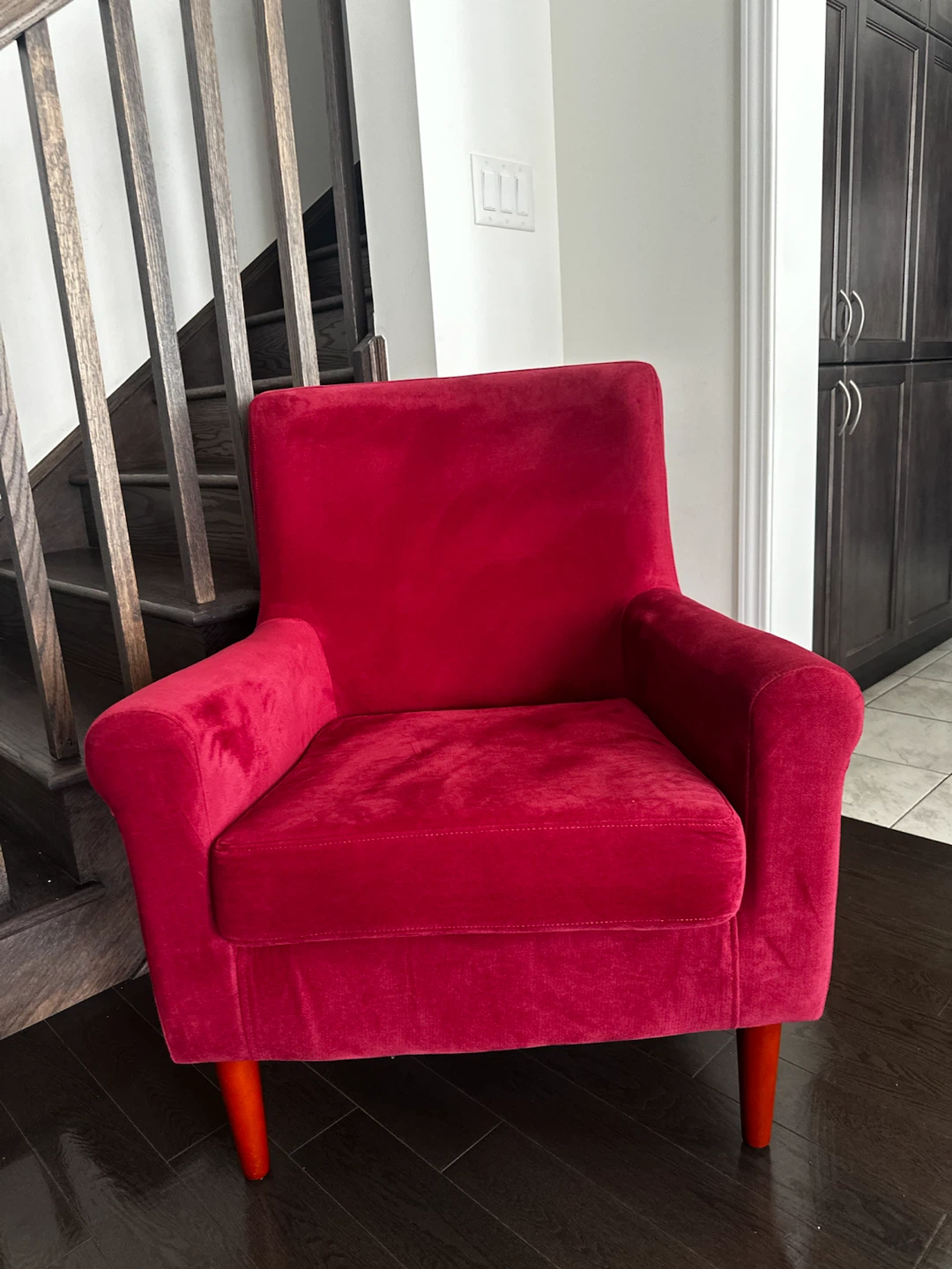 Red velvet armchair