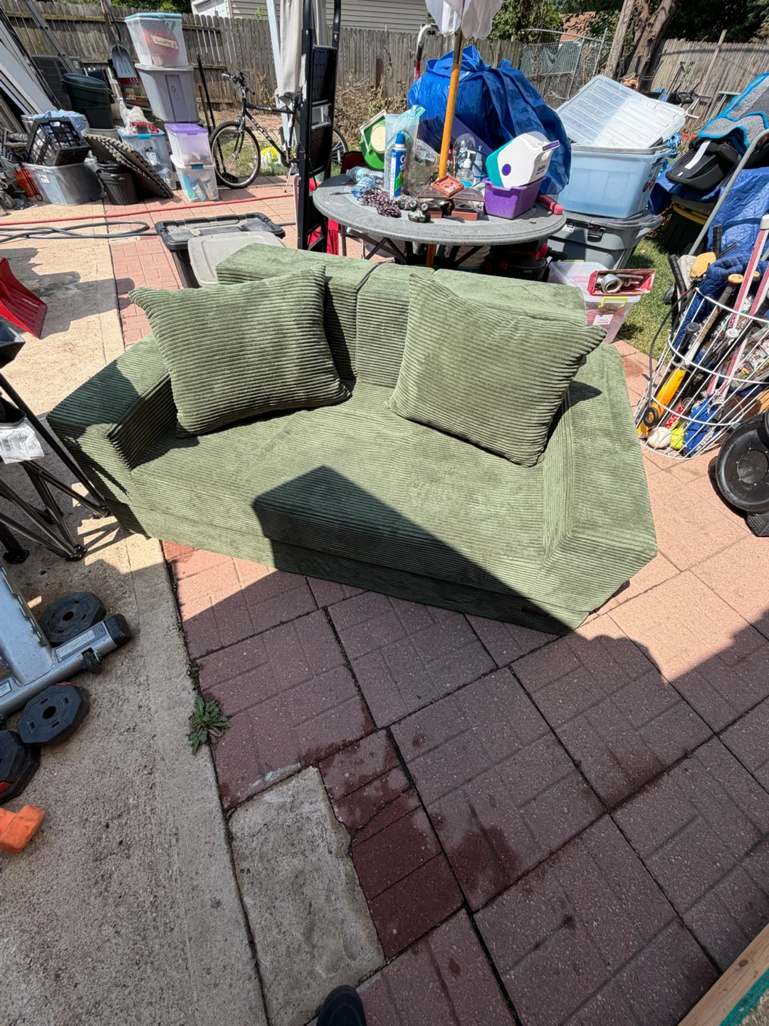 Green Corduroy Loveseat