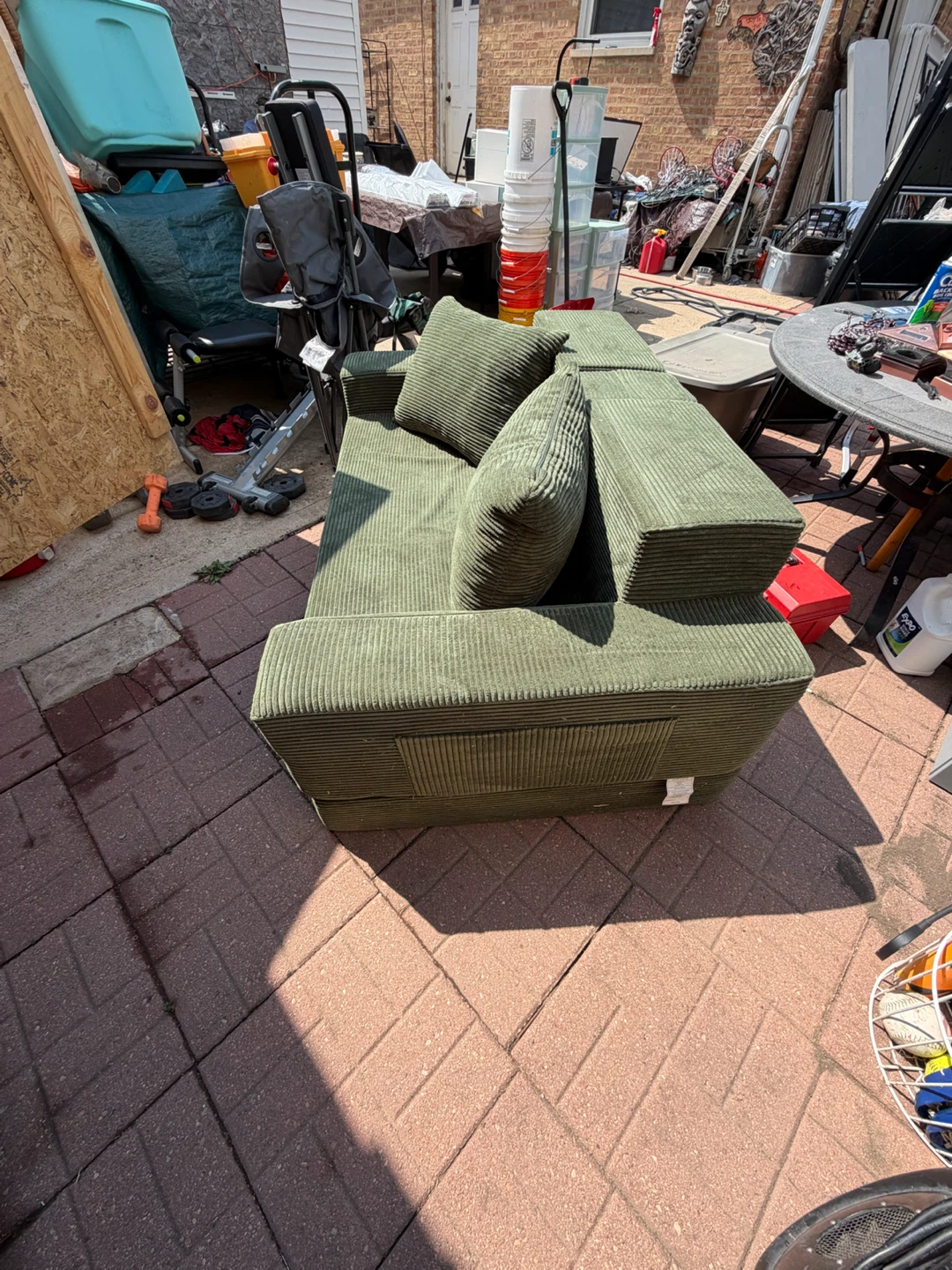 Green Corduroy Loveseat - photo 3