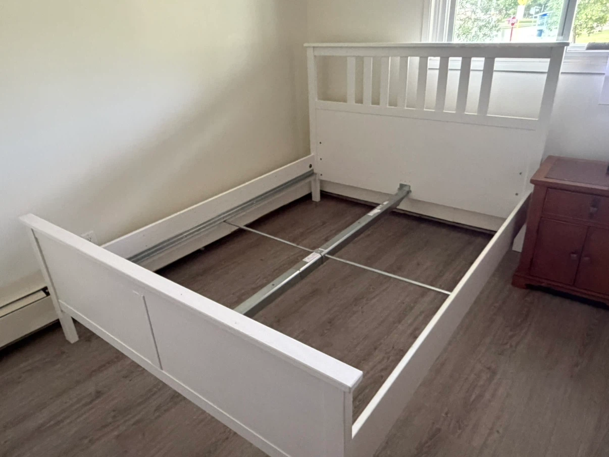 Queen sized white IKEA Bed Frame - photo 2