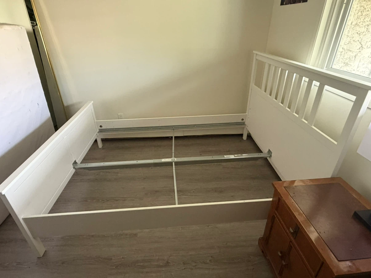 Queen sized white IKEA Bed Frame - photo 3