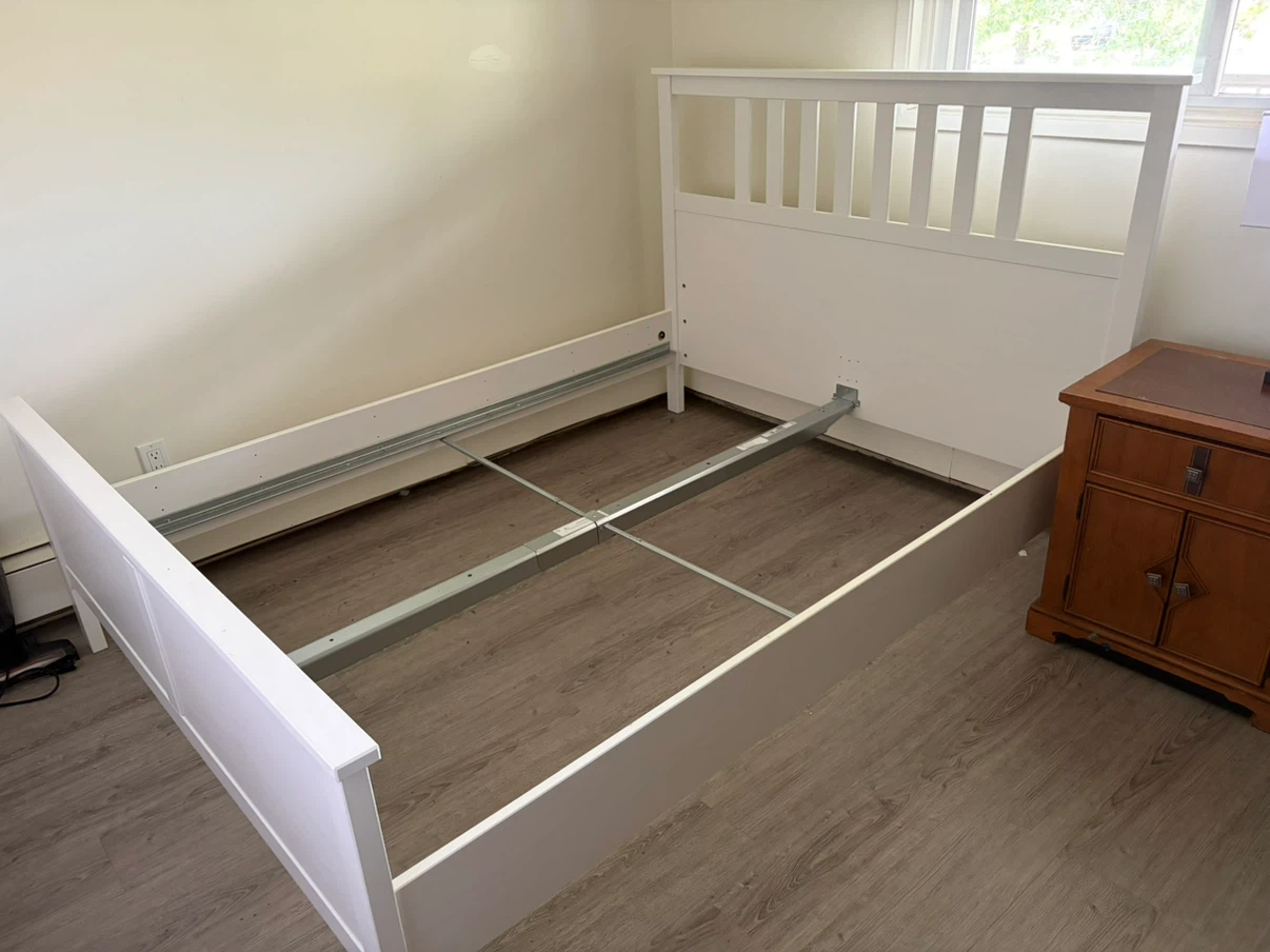 Queen sized white IKEA Bed Frame - photo 4