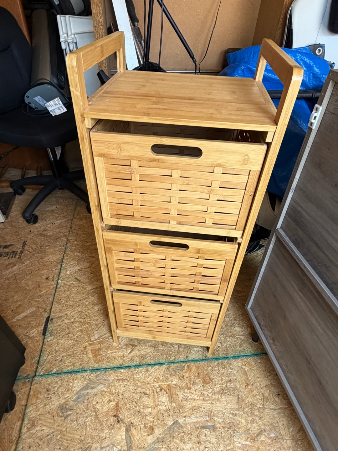 Three-Drawer Bamboo Storage Unit