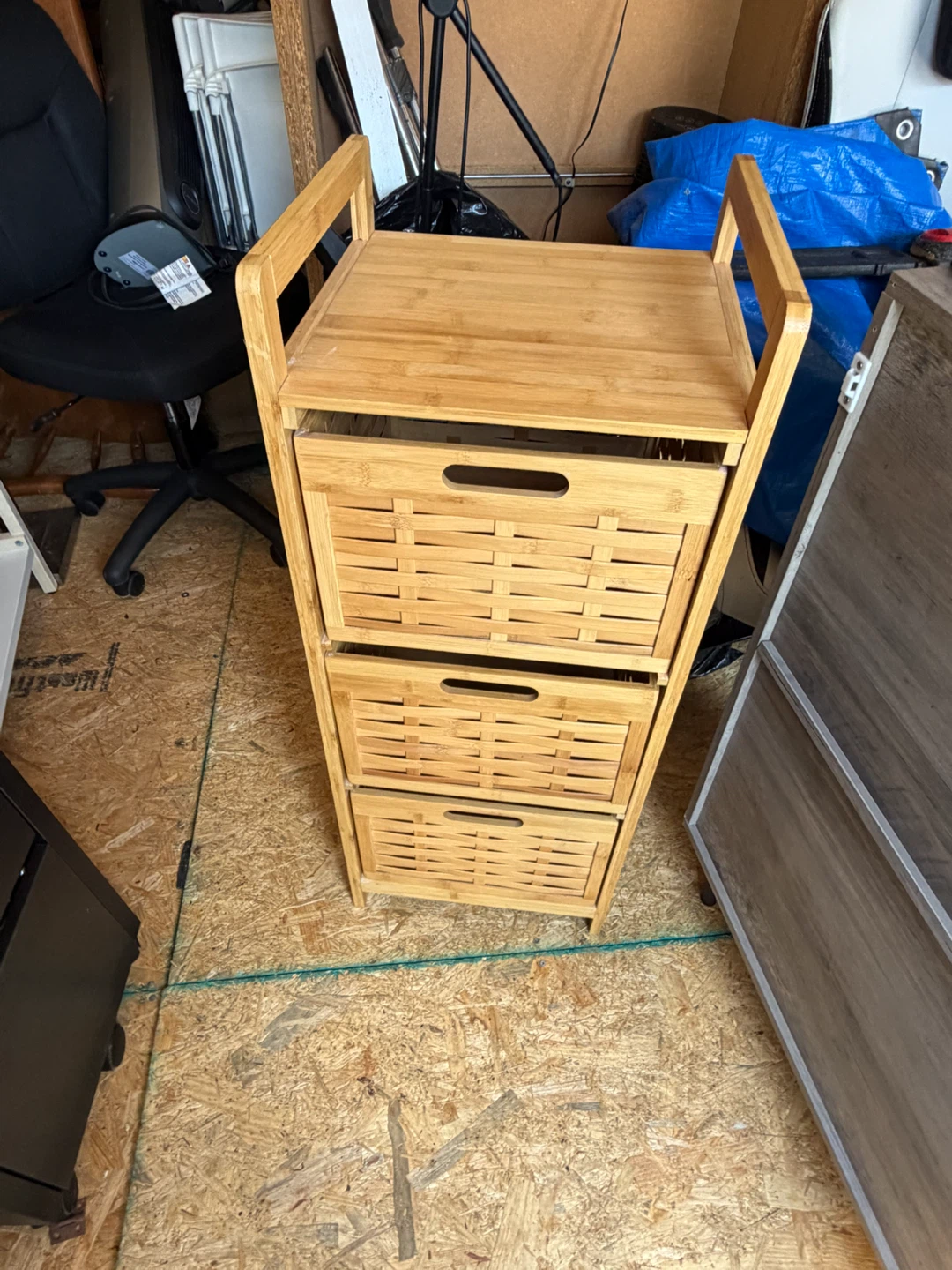 Three-Drawer Bamboo Storage Unit - photo 2